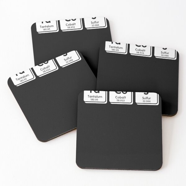 Tacos Chemical Elements Periodic Table Science Coasters (Set of 4)