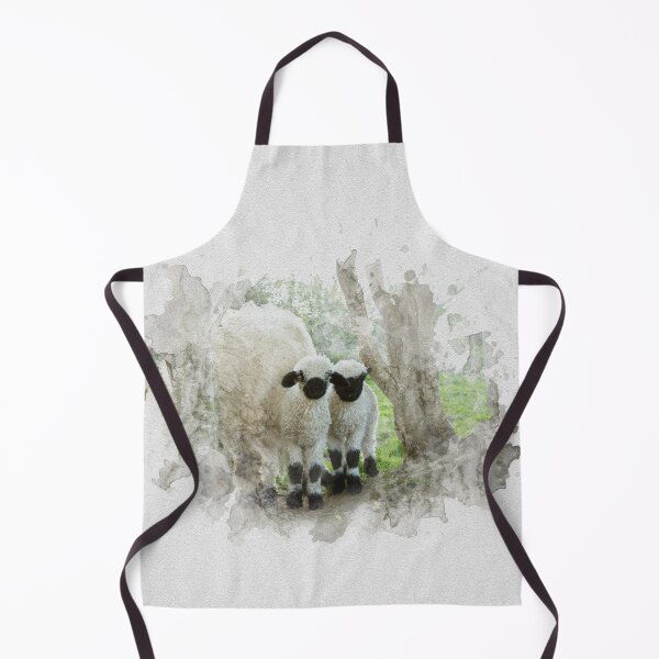Item preview, The Twins Watercolour Photograph - Valais Blacknose Lambs designed and sold by Jane Stanley Photography.
