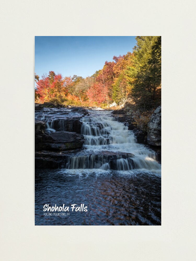 Alternate view of Shohola Falls in the Pocono Mountains, PA, at peak fall foliage Photographic Print