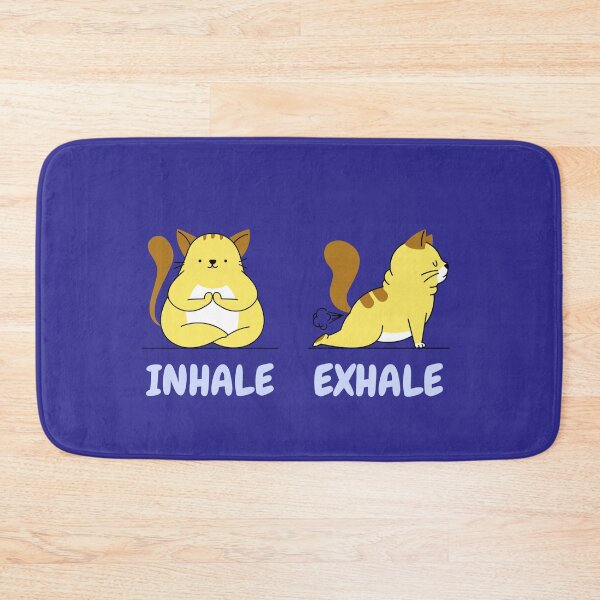 Item preview, Funny Yoga Cat design - Inhale Exhale designed and sold by BlascoShop.