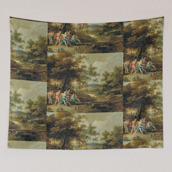 Item preview, Forest scene with dogs and people - frans wouters designed and sold by Vintage Designs +.