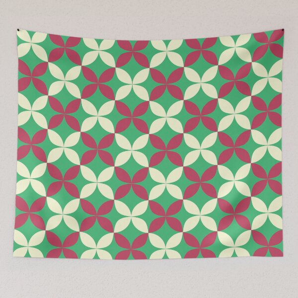 Item preview, Preppy Red Green Abstract Christmas Floral Pattern designed and sold by IamTrending.
