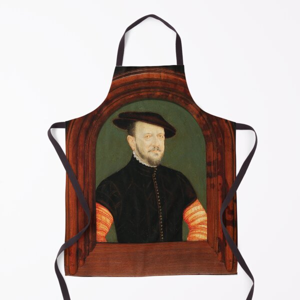 Item preview, Creepy Tudor Era Gentleman portrait art - franzoesischer hofkuenstler spaetes designed and sold by Vintage Designs +.