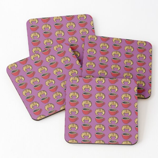Item preview, Coffee Croissant Purple Red Pattern designed and sold by TheGreekGuy.
