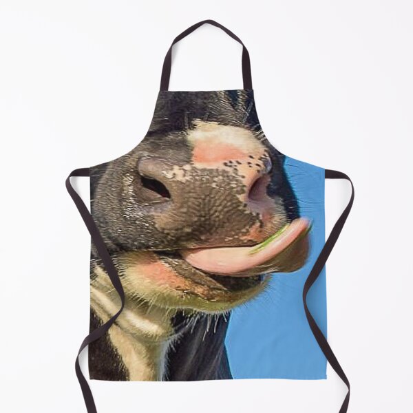 Item preview, Cow licking Lover Funny Face Cute Animals Gifts showing close Tongue out fitting your face designed and sold by Dolphin Graphic.