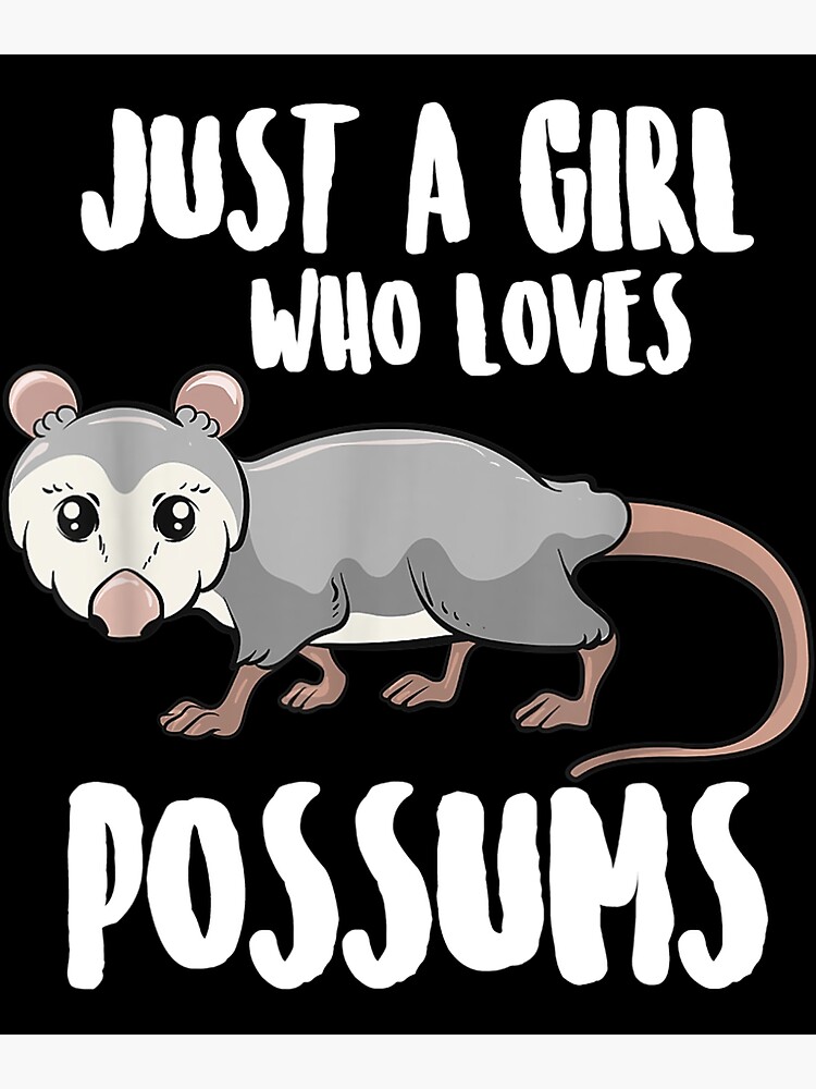 Just A Girl Who Loves Possums Cute Possums Girl Poster By Janelamico Redbubble