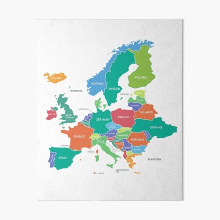 Photo & Art Print Map of Europe with capitals - Vintage texture