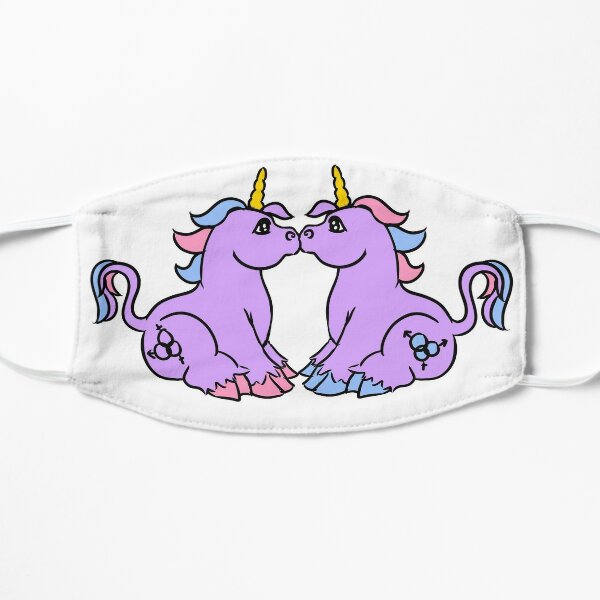 Bisexual unicorns Kissing Flat Mask