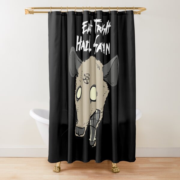 "Eat Trash Hail Satan Funny Occult Possum Satanic Pentagram" Shower