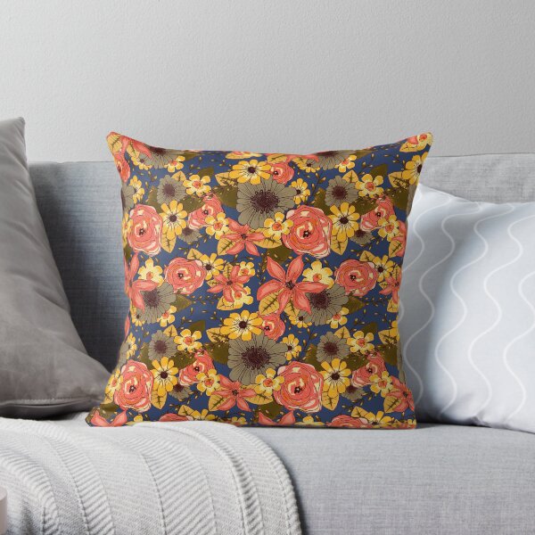 Floral Bouquet Throw Pillow
