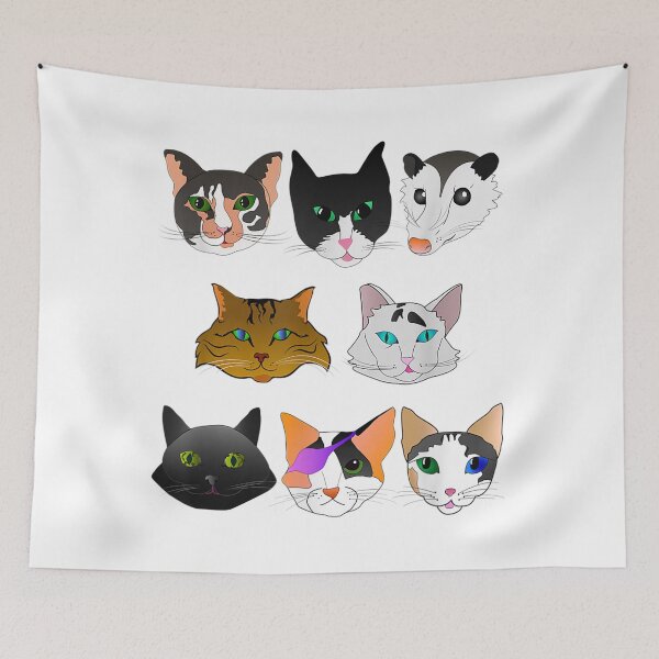 Item preview, Many Cats and Their Friend Opossum designed and sold by JanelAmico.