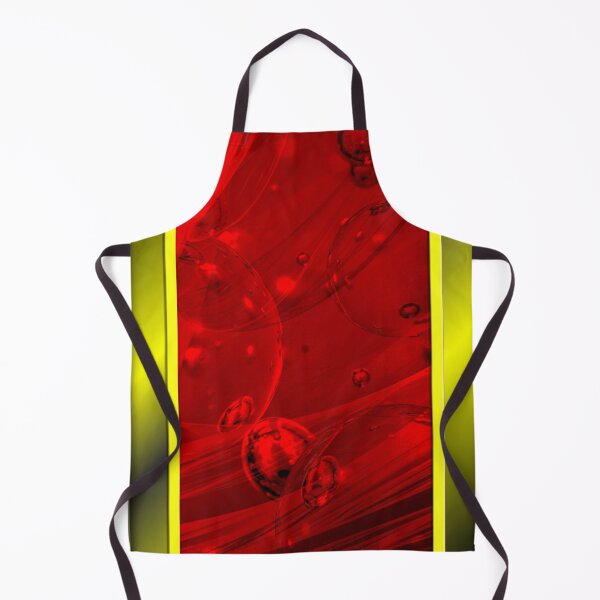 Item preview, Abstract Art Print Red Bubbles With Neon Yellow Border Print designed and sold by Mary Riley.