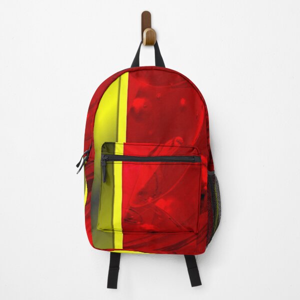 Item preview, Abstract Art Print Red Bubbles With Neon Yellow Border Print designed and sold by Mary Riley.