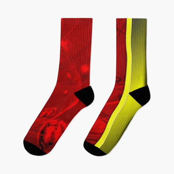 Item preview, Abstract Art Print Red Bubbles With Neon Yellow Border Print designed and sold by Mary Riley.
