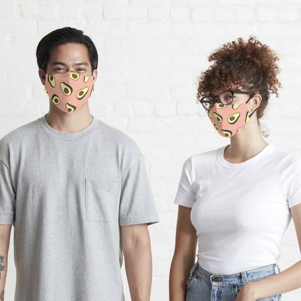 Avocado Pattern in Pink Mask