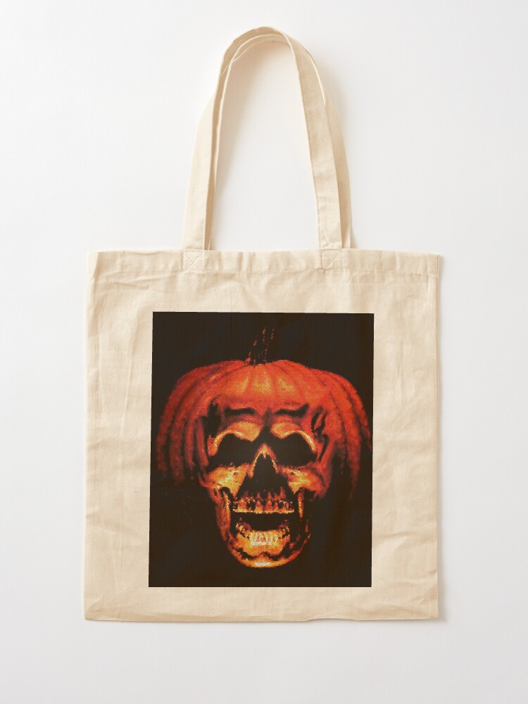 Victorian Gothic Halloween Skull Trick or Treat Grocery Bag