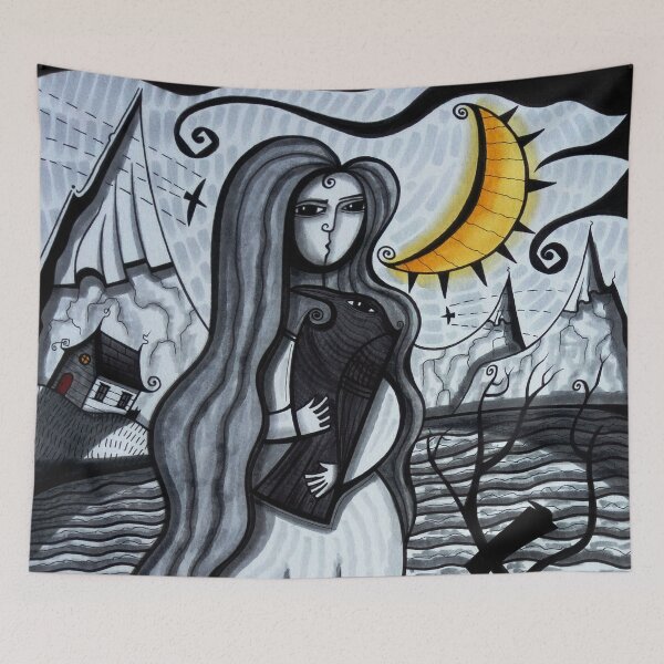 Item preview, Woman with Crow (/Raven) ... dk2020oct14a designed and sold by ArtistDavidKing.