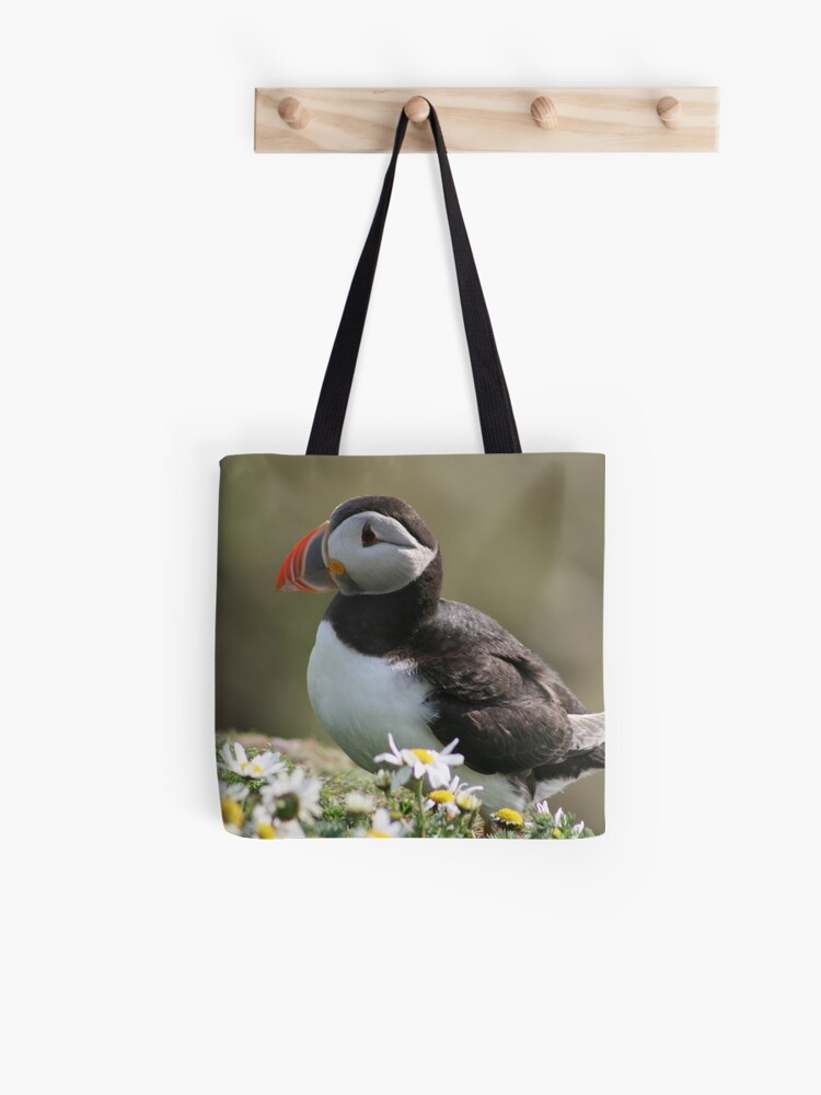 Thumbnail 1 of 2, Tote Bag, Sumburgh puffin designed and sold by orcadia.