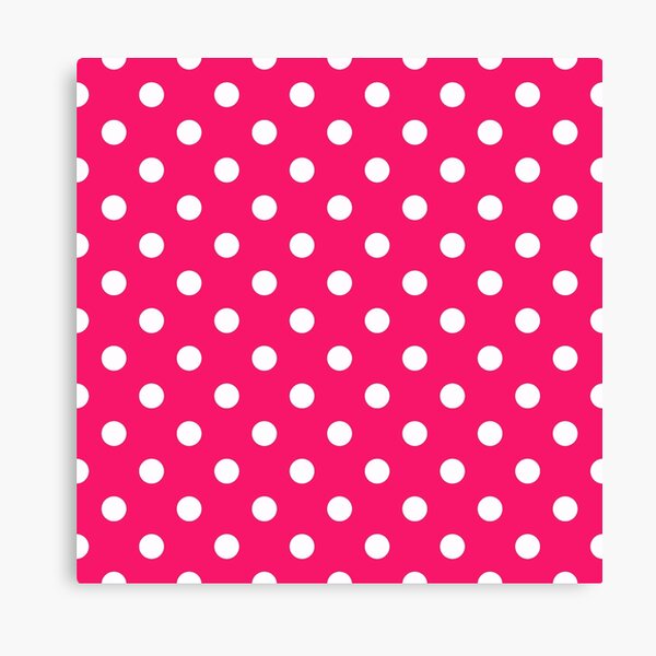 Hot Pink with White Polka Dots