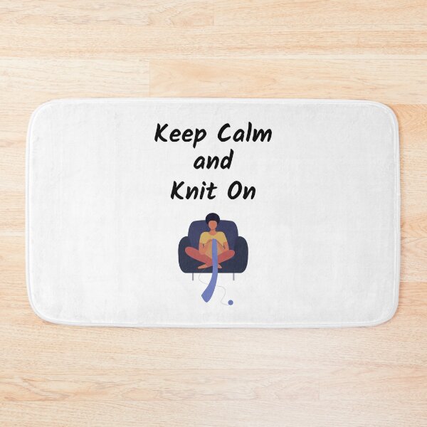 Item preview, Keep Calm and Knit On - Knitter in Yoga Pose designed and sold by Knitterty.