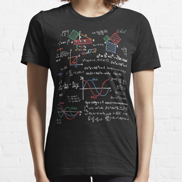 Math Teacher Formulas Cheat Sheet Cool Geek Nerd Tee Essential T-Shirt