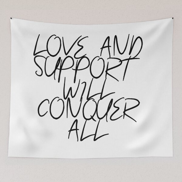 Item preview, Love and support will conquer all in black designed and sold by Graykat.