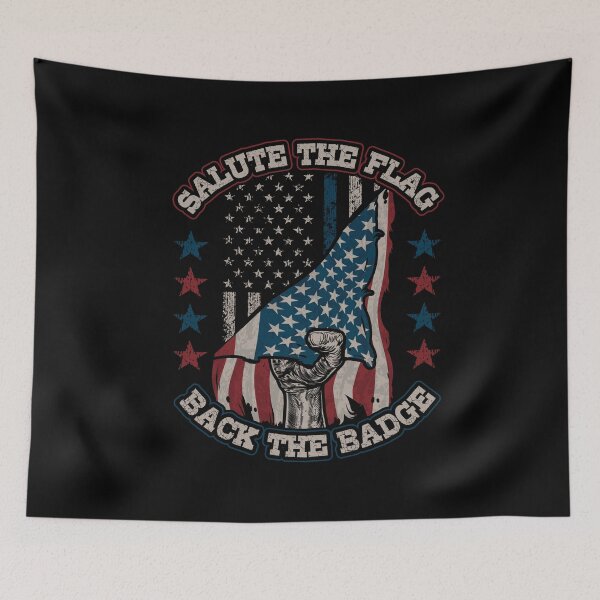 Item preview, Salute the Flag Back the Badge designed and sold by Hananiah Merch.