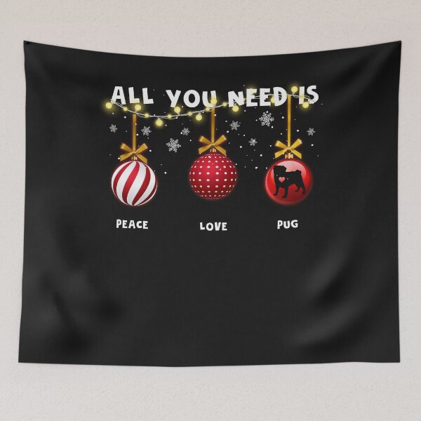 Item preview, Funny Christmas Dog Shirt Peace love Pug Lover Gift designed and sold by UriahKoch.