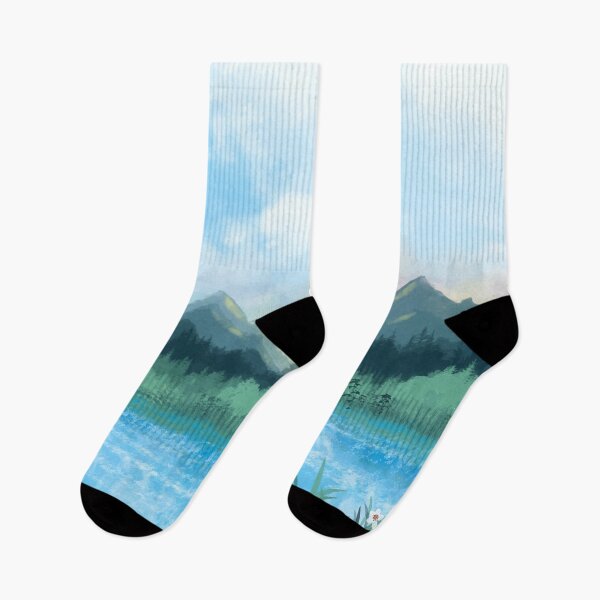 Item preview, Watercolor Lake Beautiful Landscape designed and sold by Curio Meridian.