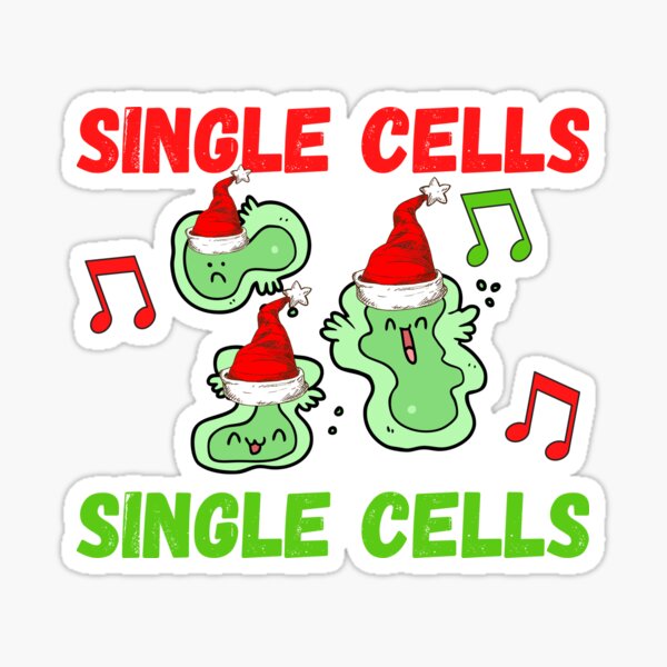 Item preview, CHRISTMAS SINGLE CELLS SINGLE CELLS FUNNY RESEARCH MEDICAL LABORATORY SCIENTIST designed and sold by Hippiesole.