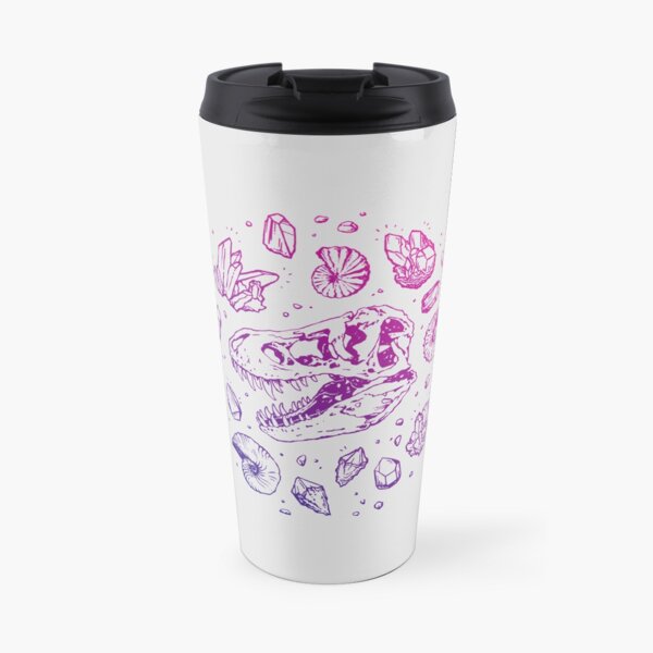 Geo-rex Vortex | Magenta & Purple Ombré | Dinosaur Fossil Art Travel Mug