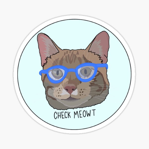 Cat in Glasses Sticker
