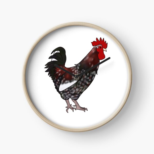 Speckled Sussex Rooster Clock