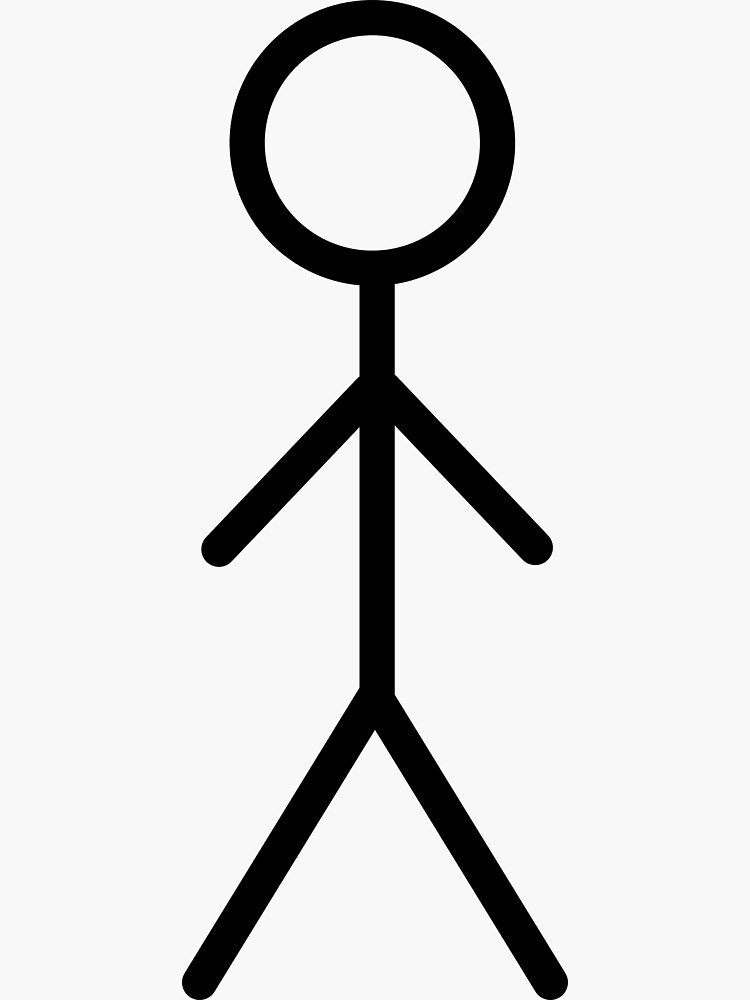 Faceless Stickman (in Black) - Simple Sticker for Sale by Store Of  Creations