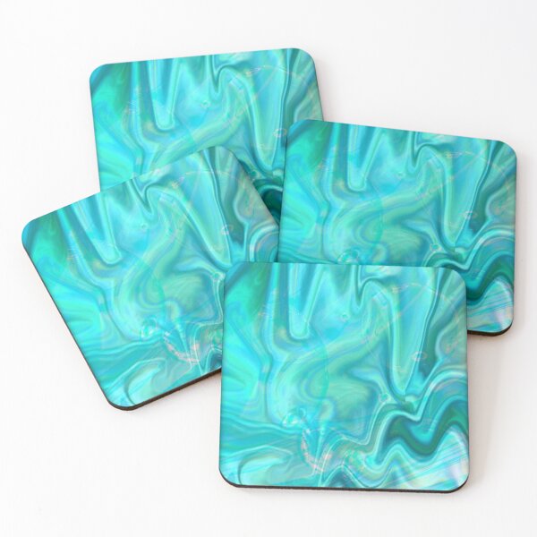 Item preview, Shimmering Silk Turquoise Print With Blue And Pink designed and sold by Mary Riley.