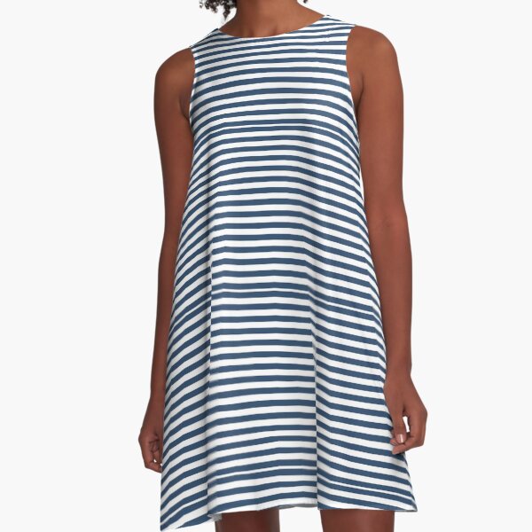 Item preview, Nautical Colored Blue & White Stripes  designed and sold by indiebeetees.