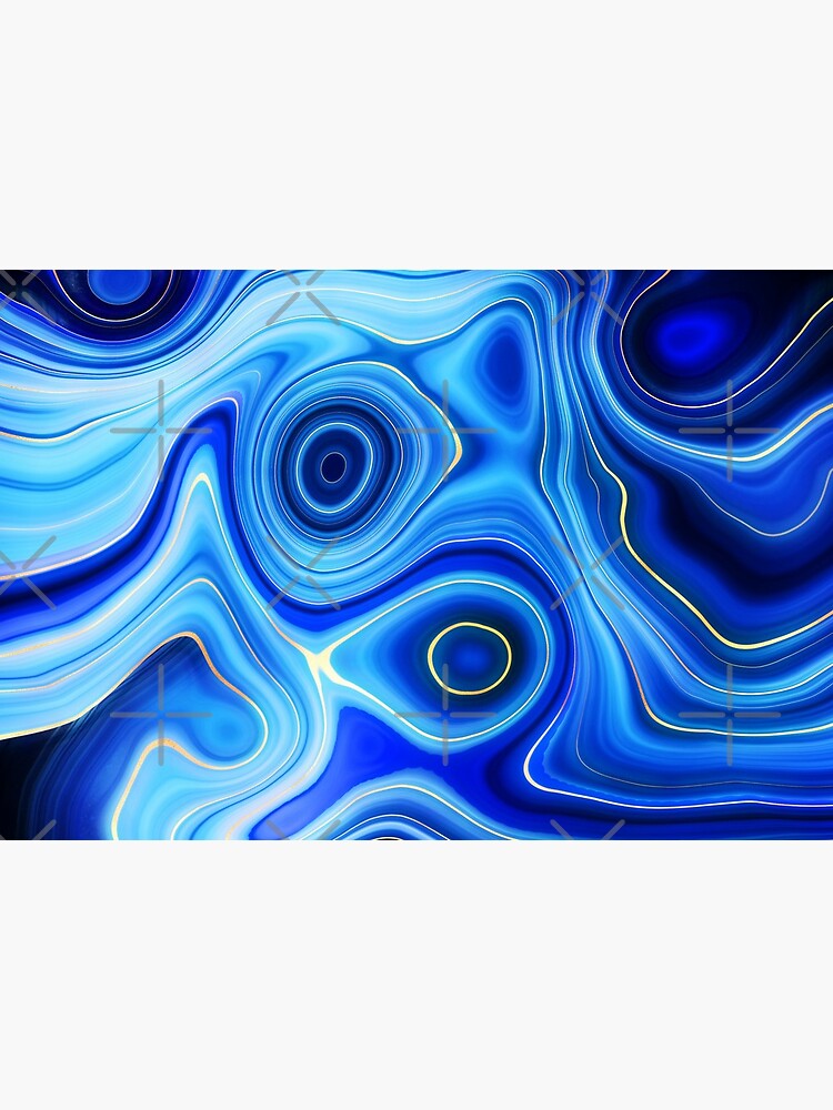 Blue Lapis Lazuli Marble Alcohol Ink by MysticMarble