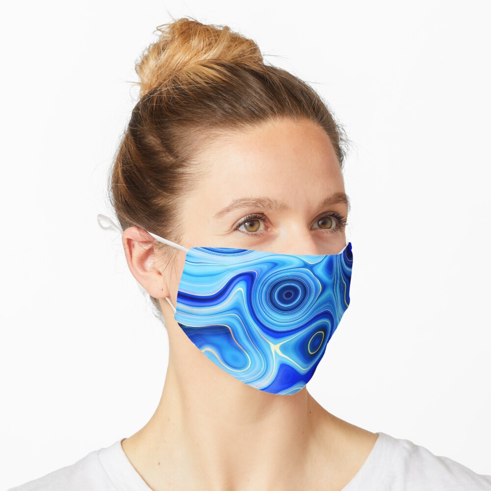 Blue Lapis Lazuli Marble Alcohol Ink Mask