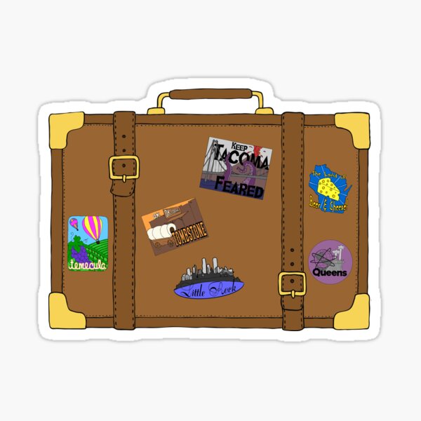 Vintage Suitcase with luggage labels Sticker