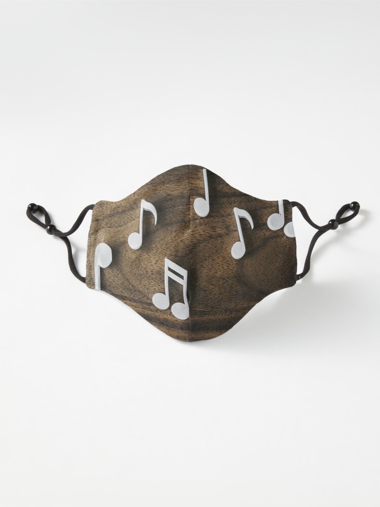 Alternate view of Music notes on Wood Mask