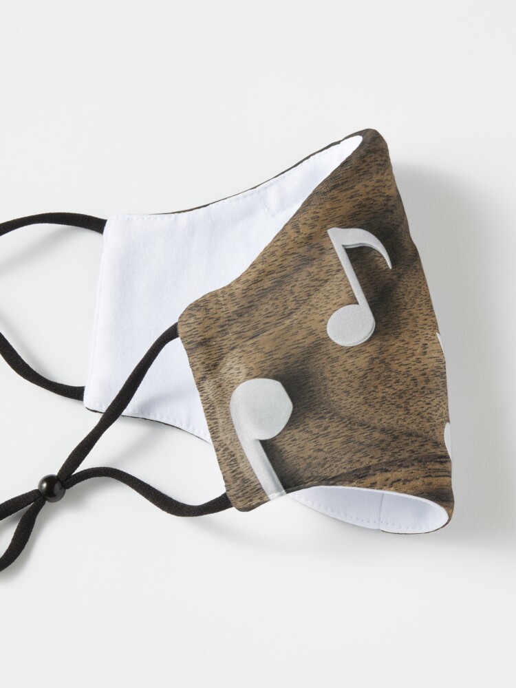 Alternate view of Music notes on Wood Mask