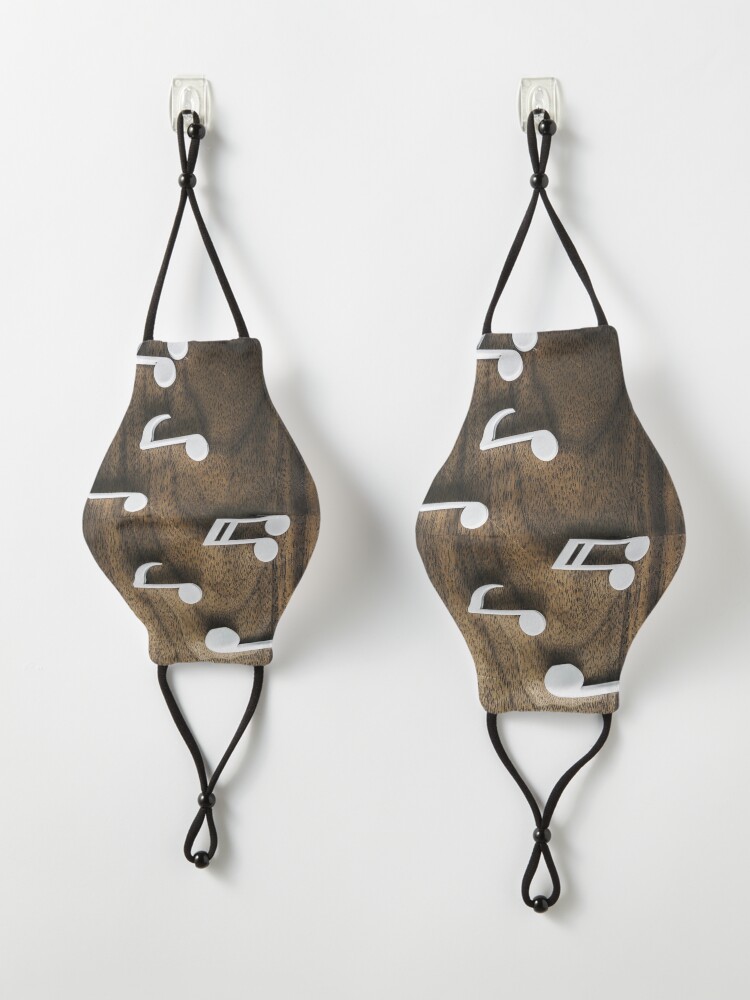 Alternate view of Music notes on Wood Mask