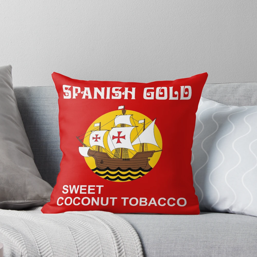 spanish gold coconut tobacco Retro 1960's 1970's Spanish Gold Sweet Coconut Tobacco Pillow