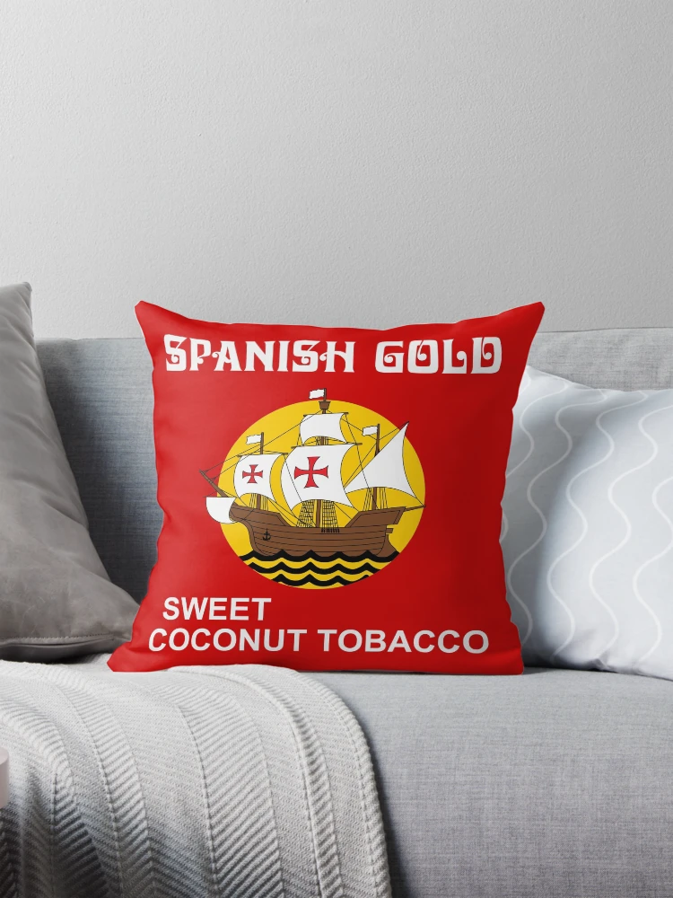 retro sweets coconut tobacco Retro 1960's 1970's Spanish Gold Sweet Coconut Tobacco Pillow