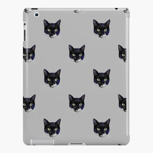 Black and White Tuxedo Cat Faces - Repeat Pattern iPad Snap Case