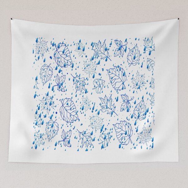 Item preview, Autumn leaves with raindrops designed and sold by Hizia.