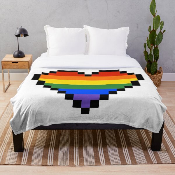 Item preview, Pixel Heart Rainbow Pride Flag (White Background) designed and sold by QueerShop.