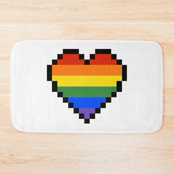 Item preview, Pixel Heart Rainbow Pride Flag (White Background) designed and sold by QueerShop.