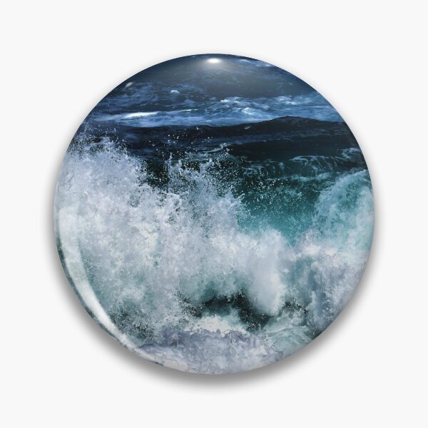 Dark Blue Ocean Waves Pin