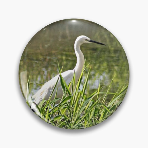 Item preview, White Egret Wading Bird Wetland designed and sold by Anna Lemos.